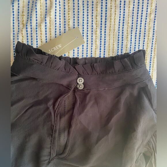 J Crew Top Chiffon Ruffleneck Women’s Black Long Sleeve Lined Sz XS NWT - Picture 13 of 13